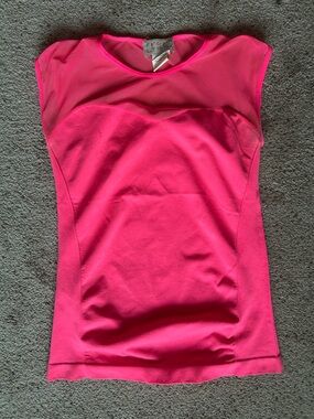 Women's Hot Pink Cap Sleeve Top Mesh